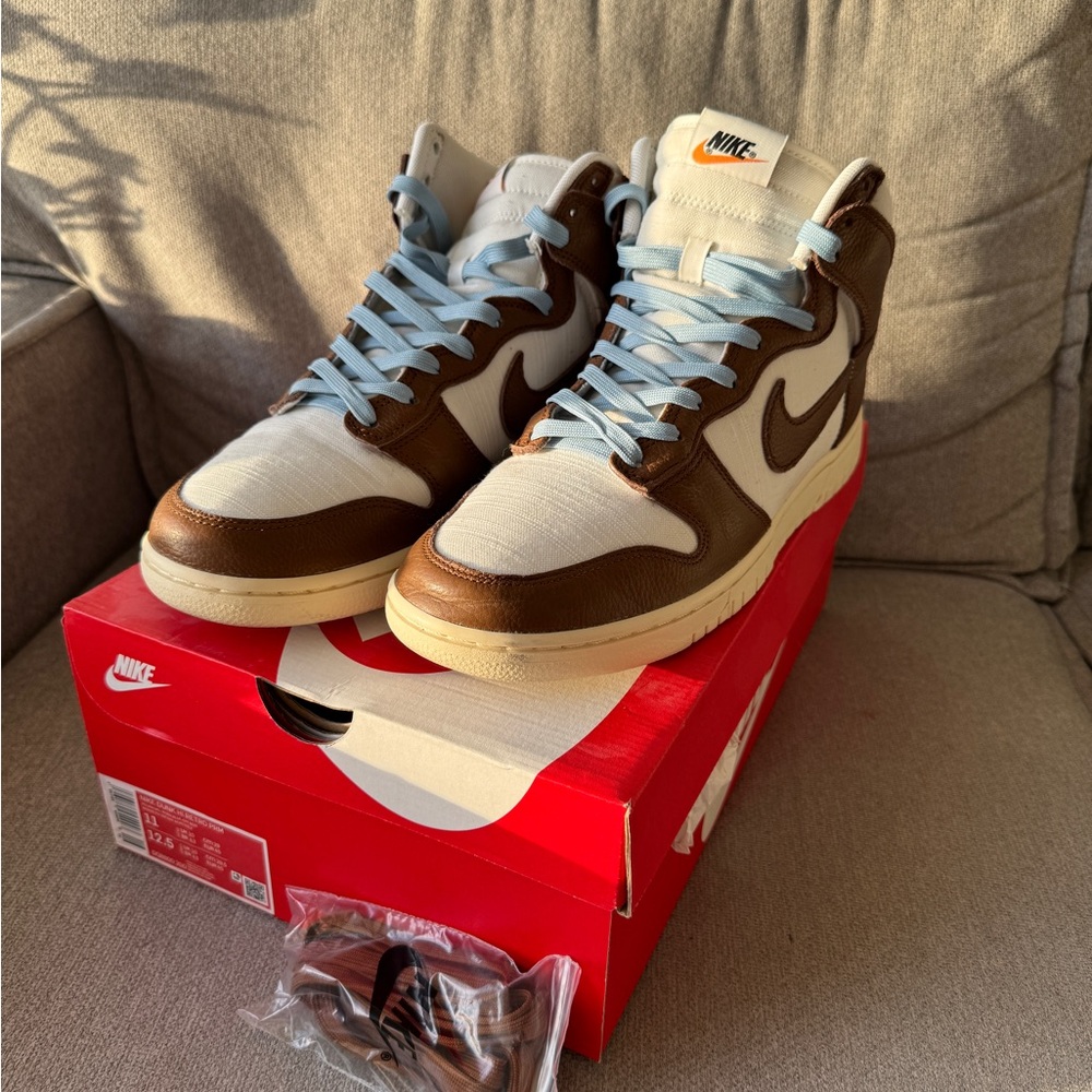 Nike Dunk High Retro PRM PECAN/Sail-worn blue - off noir Sz 11